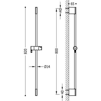 TRES - Posuvná tyčO 14 mm, délka 800 mm (03463701)