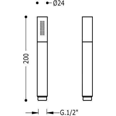 TRES - Sprcha TUBO 24 mm. Materiál Mosaz (913412380)