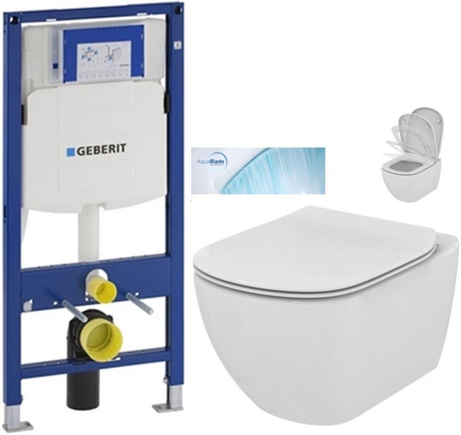 GEBERIT Duofix bez tlačítka + WC Ideal Standard Tesi se sedátkem SoftClose, AquaBlade  111.300.00.5 TE1