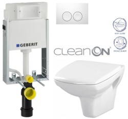 AKCE/SET/GEBERIT - SET KOMBIFIXBasic včetně ovl&aacute;dac&iacute;ho tlač&iacute;tka DELTA 21 B&iacute;l&eacute; pro z&aacute;věsn&eacute; WC CERSANIT CLEANON CARINA + SED&Aacute;TKO (110.100.00.1 21BI CA2)
