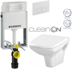 AKCE/SET/GEBERIT - SET KOMBIFIXBasic včetně ovl&aacute;dac&iacute;ho tlač&iacute;tka DELTA 50 B&iacute;l&eacute; pro z&aacute;věsn&eacute; WC CERSANIT CLEANON CARINA + SED&Aacute;TKO (110.100.00.1 50BI CA2)