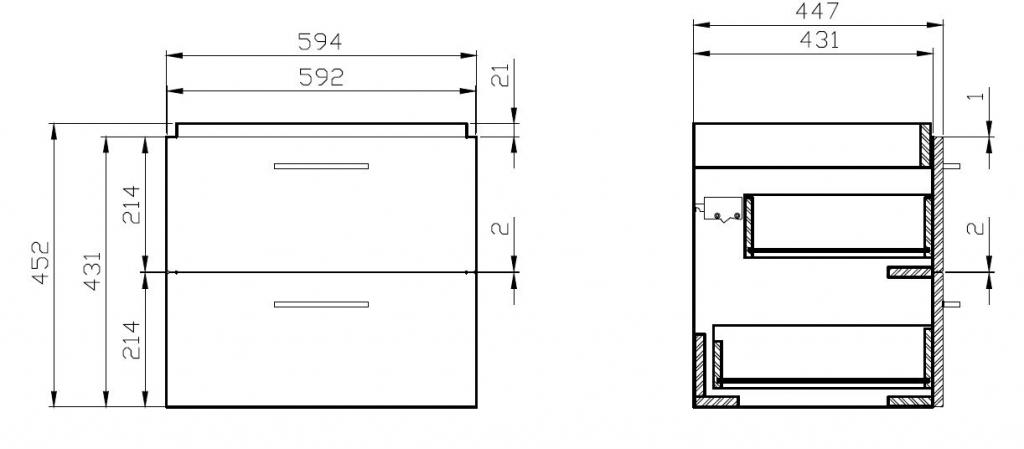 CERSANIT - SET 802 LARA CITY 60 Bílá  skříňka + umyvadlo (S801-142-DSM)