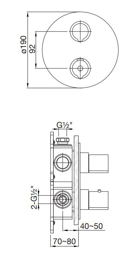 STEINBERG - Podomítková termostatická baterie /bez montážního tělesa/, chrom (100 4102 1)