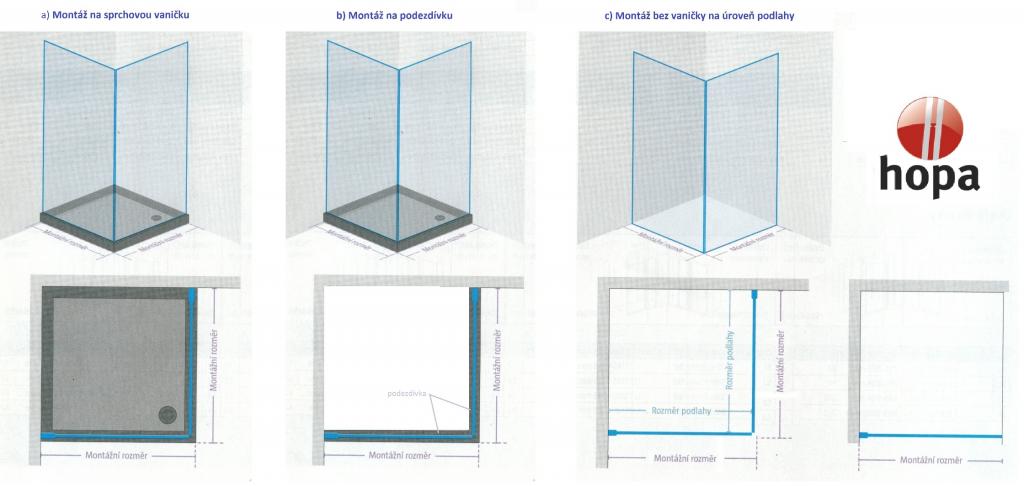 VÝPRODEJ - Sprchový kout MADEIRA II KOMBI - Čelní panel Frost (levé) 85 × 195 cm (BCMADE285CFLVYP)