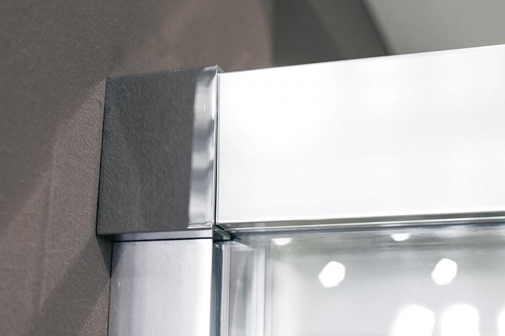 Aquatek - NOBEL R43 Chrom Luxusní sprchová zástěna obdélníková 140x80cm, sklo 8mm (NOBELR43)