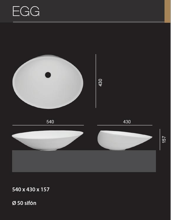 Aquatek - EGG umyvadlo z litého mramoru 54 x 43 x 15,7 cm (EGG)