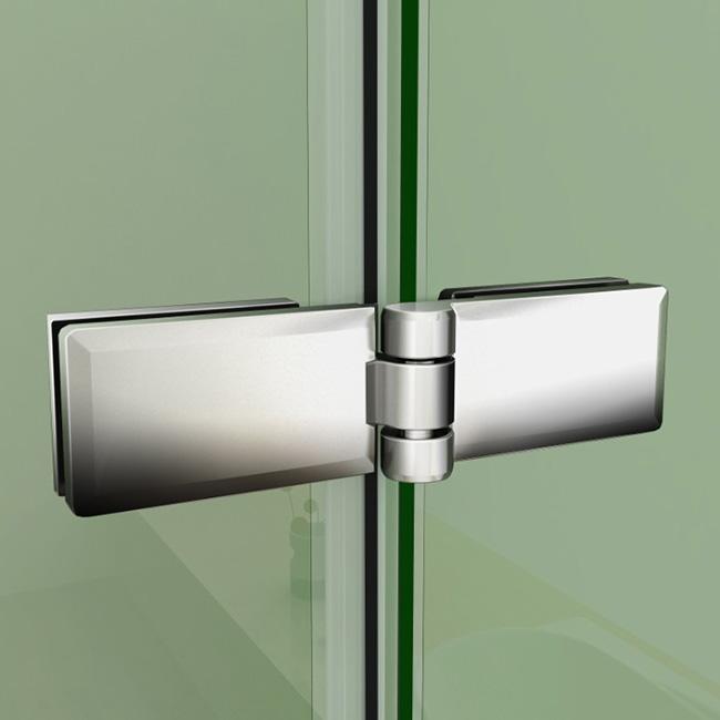 H K - Čtvercový sprchový kout MELODY R909, 90x90 cm se zalamovacími dveřmi včetně sprchové vaničky z litého mramoru (SE-MELODYR909/SE-ROCKY-90 SQ)