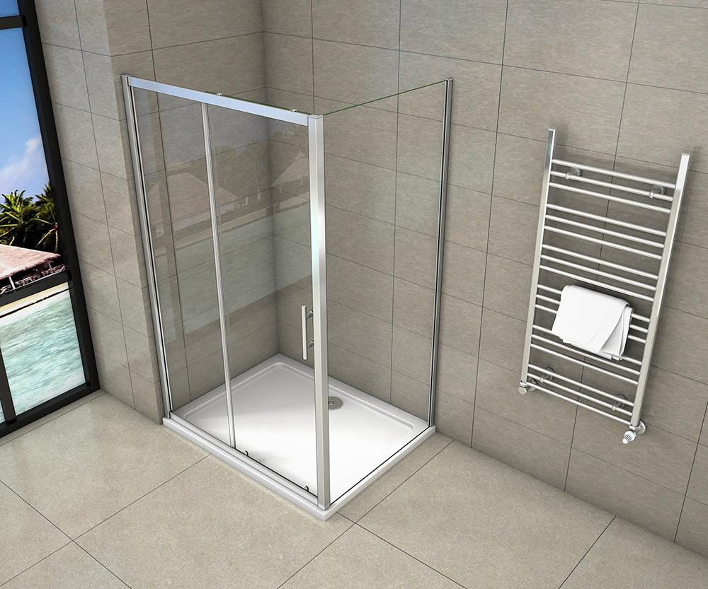 H K - Obdélníkový sprchový kout SYMPHONY 140x80 cm s posuvnými dveřmi včetně sprchové vaničky z litého mramoru (SE-SYMPHONY14080/ROCKY-14080)