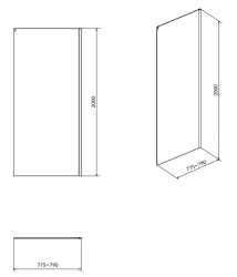 CERSANIT - Sprchov&aacute; stěna CREA posuvn&aacute; 80x200, čir&eacute; sklo (S900-2613), fotografie 4/2