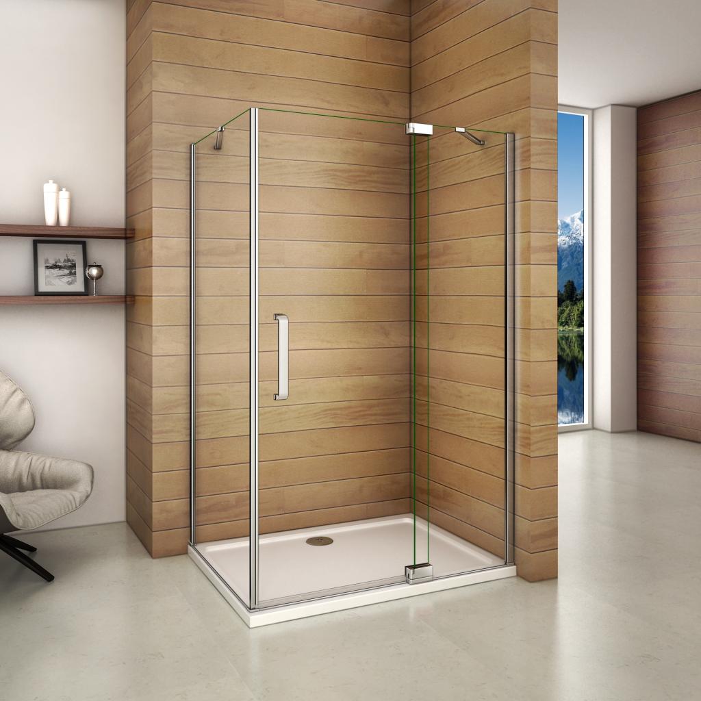 H K Produkty značky Hezká koupelna Obdélníkový sprchový kout AIRLINE, 100x90 cm s jednokřídlými dveřmi s pevnou stěnou SE-AIRLINE10090