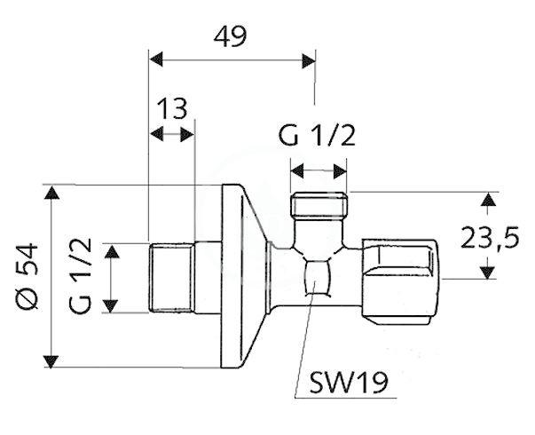 SCHELL - Comfort Rohový regulační ventil, chrom (052170699)