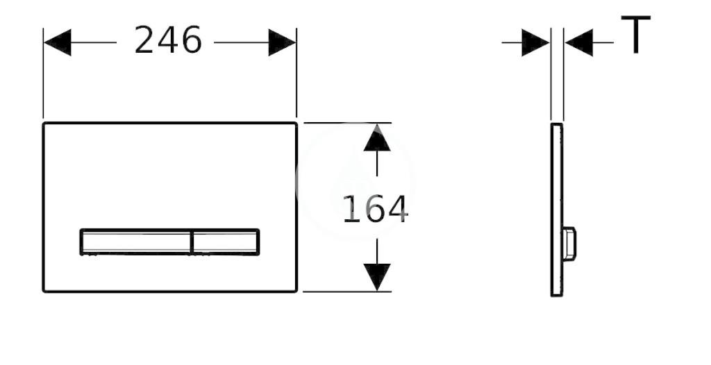 GEBERIT - Sigma50 Ovládací tlačítko splachování, černá/černý chrom (115.671.DW.2)