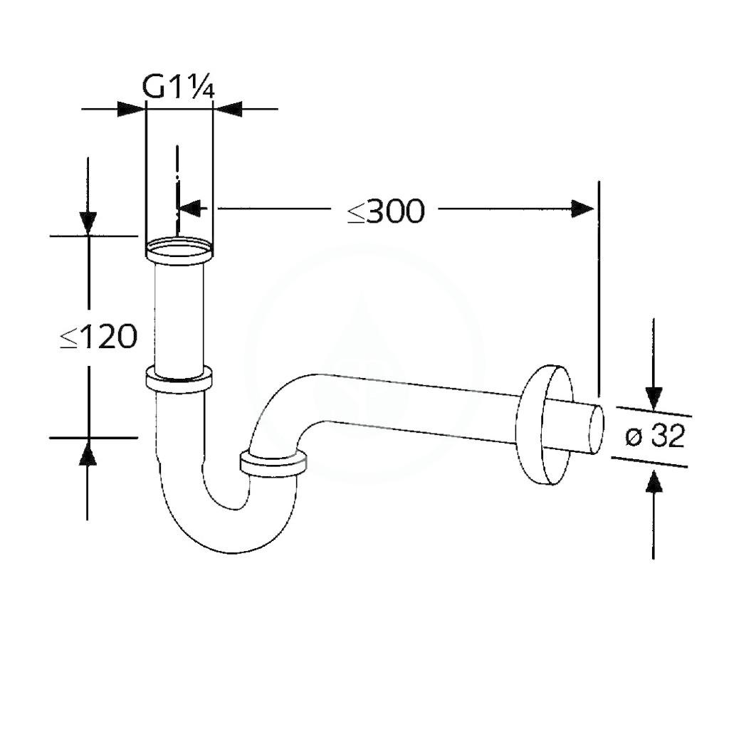 KLUDI - Sifony Trubkový sifon, standardní model 1 1/4, chrom (1026505-00)