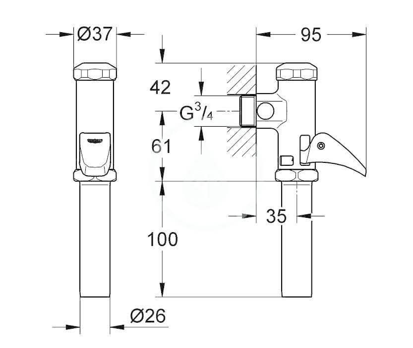 GROHE - Příslušenství Automatický splachovač DAL pro WC, chrom (37139000)