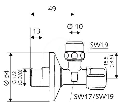 SCHELL - Comfort Rohový regulační ventil, chrom (049070699)