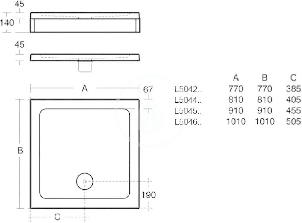 IDEAL STANDARD - Simplicity Stone Sprchová vanička 810x810 mm, bílá (L504401)