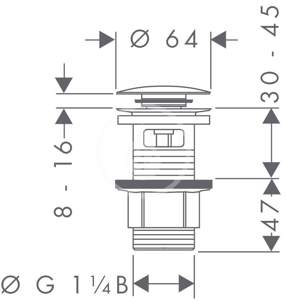 HANSGROHE - Odtokové soupravy Odtoková souprava Push-Open pro umyvadlové a bidetové baterie, chrom (50105000)