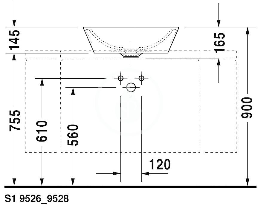 DURAVIT - Starck 1 Umyvadlová mísa s přepadem, průměr 530 mm, WonderGliss, bílá (04475300001)