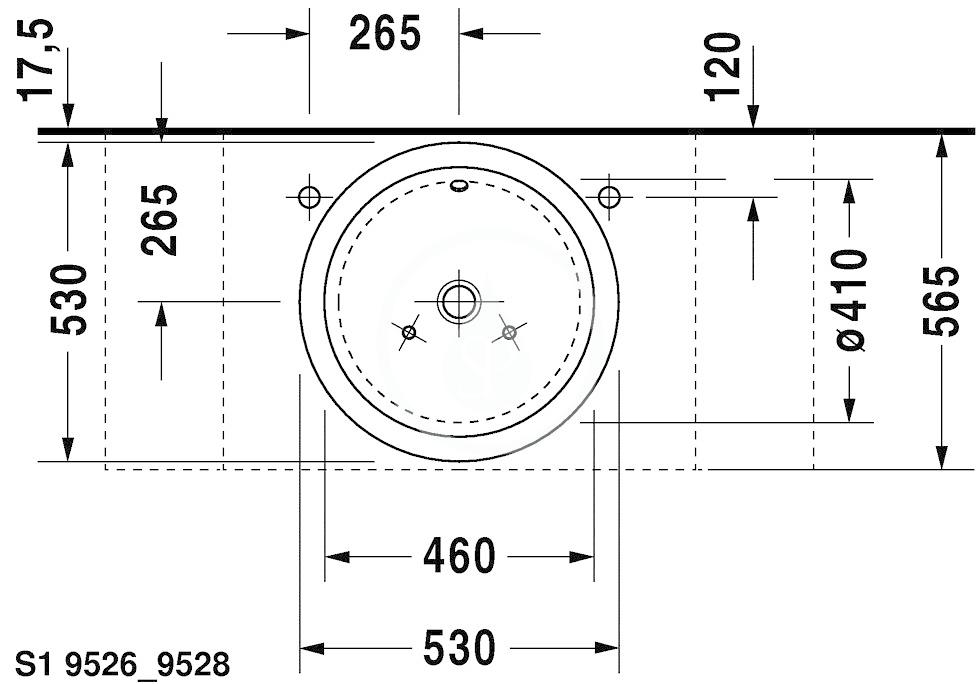 DURAVIT - Starck 1 Umyvadlová mísa s přepadem, průměr 530 mm, WonderGliss, bílá (04475300001)