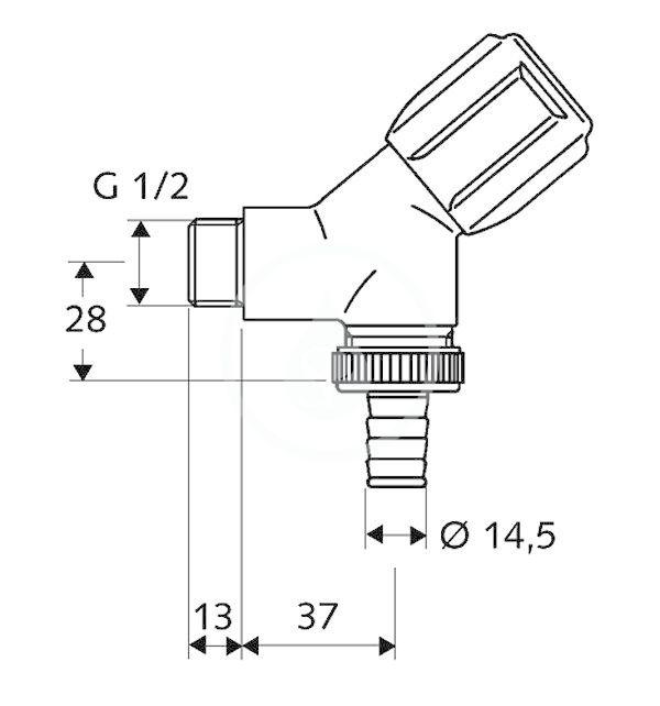 SCHELL - Comfort Šikmý přístrojový ventil, chrom (033860699)