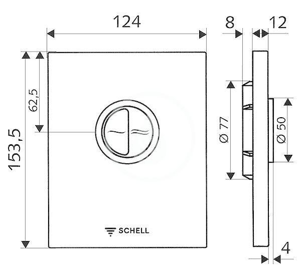 SCHELL - Edition Ovládání splachování WC, pro 2 množství, nerez (028052899)