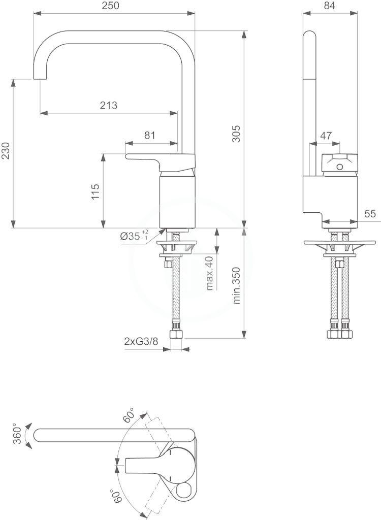 IDEAL STANDARD - Active Dřezová baterie, s ventilem pro připojení pračky, chrom (B8087AA)