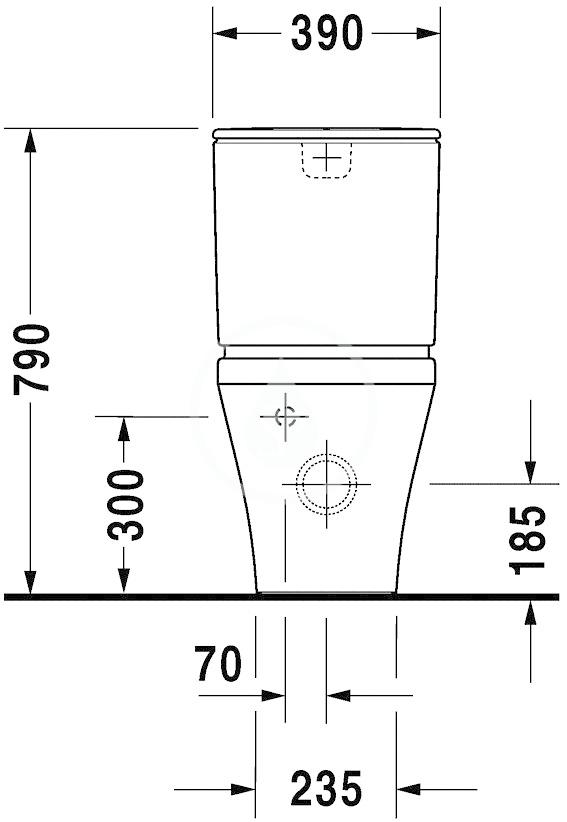 DURAVIT - DuraStyle Splachovací nádrž 390x170 mm, připojení vpravo/vlevo, bílá (0935000005)
