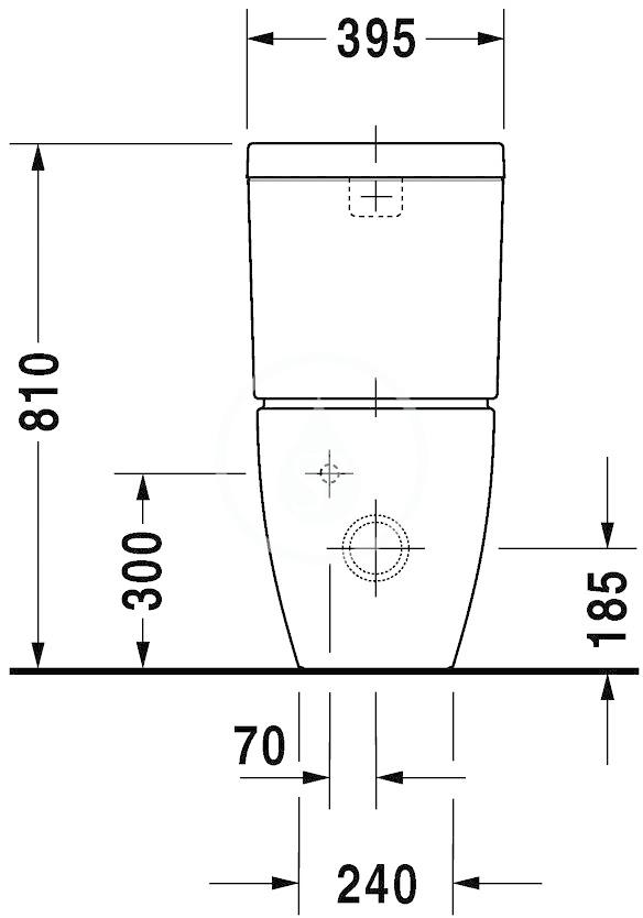 DURAVIT - Happy D.2 Splachovací nádrž 395x160 mm, připojení vpravo nebo vlevo, alpská bílá (0934000085)