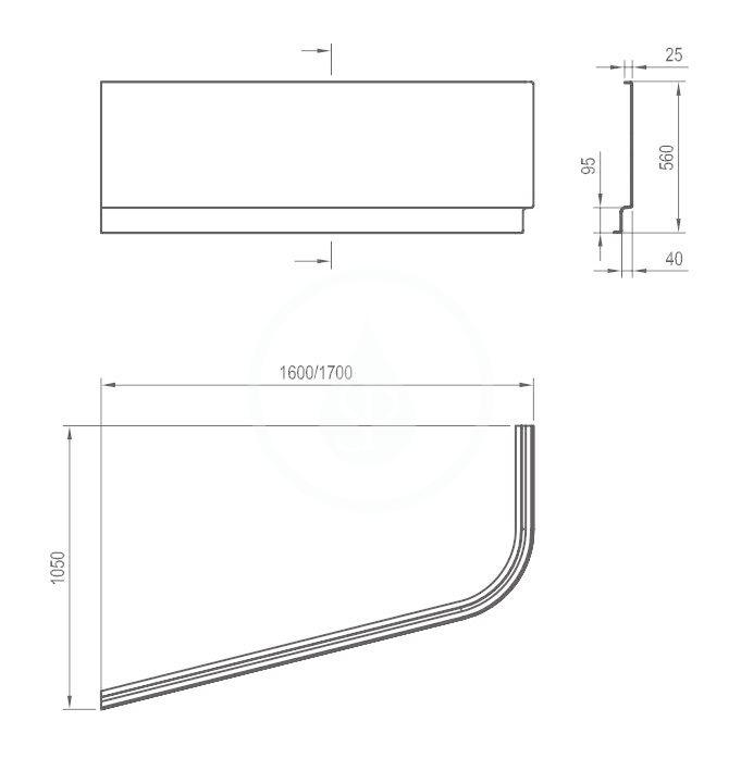 RAVAK - Chrome Čelní panel 1700x1050 mm, levý, bílá (CZA3100A00)