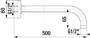 JIKA - Cubito Sprchové rameno stropní 200 mm, chrom (H3661X00040021)