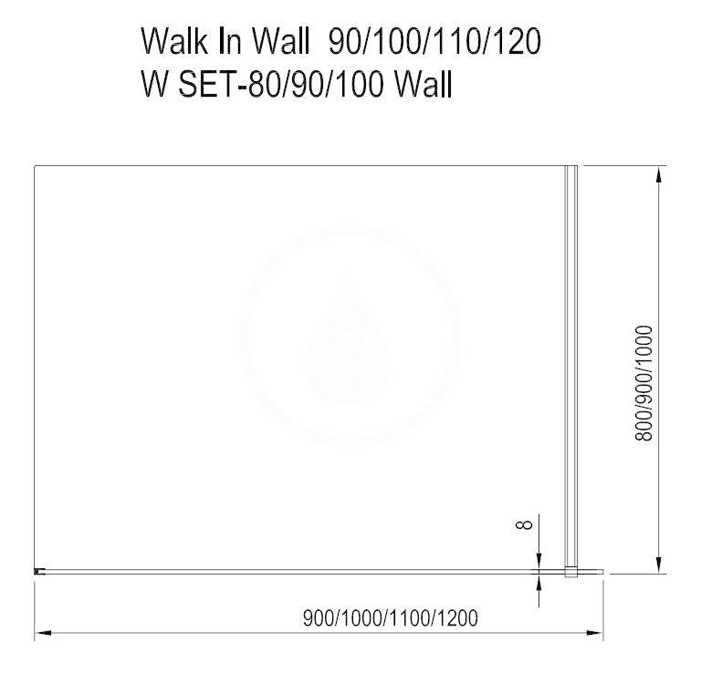 RAVAK - Walk-In Sprchová stěna Walk-in Wall 90, 900x2000 mm, lesklý hliník/čiré sklo (GW9W70C00Z1)