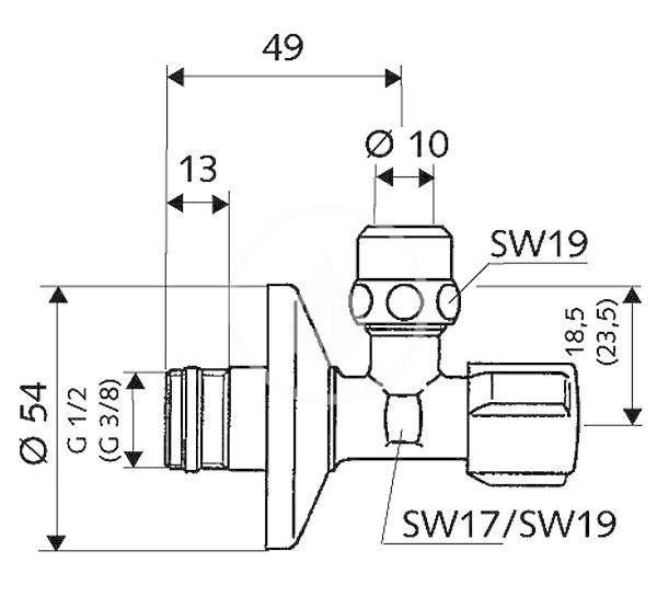 SCHELL - Comfort Rohový regulační ventil, chrom (049170699)