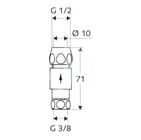 SCHELL - Rohové ventily Jednoduchá zpětná klapka, chrom (285050699)