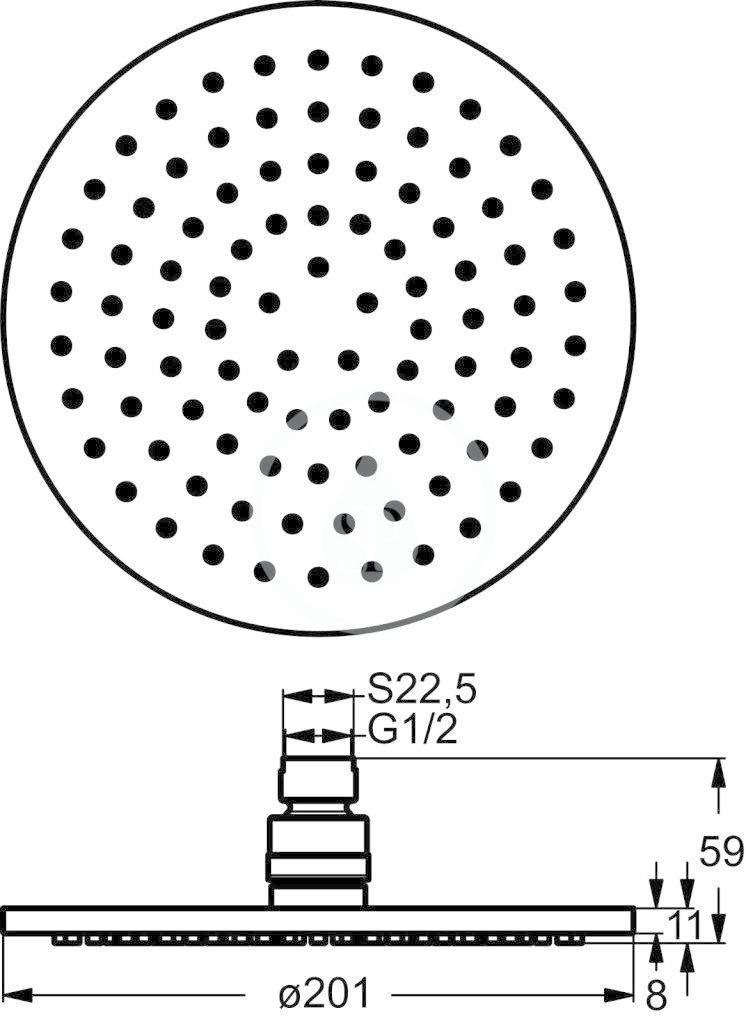 IDEAL STANDARD - Archimodule Hlavová sprcha Idealrain, průměr 200 mm, chrom (B9442AA)