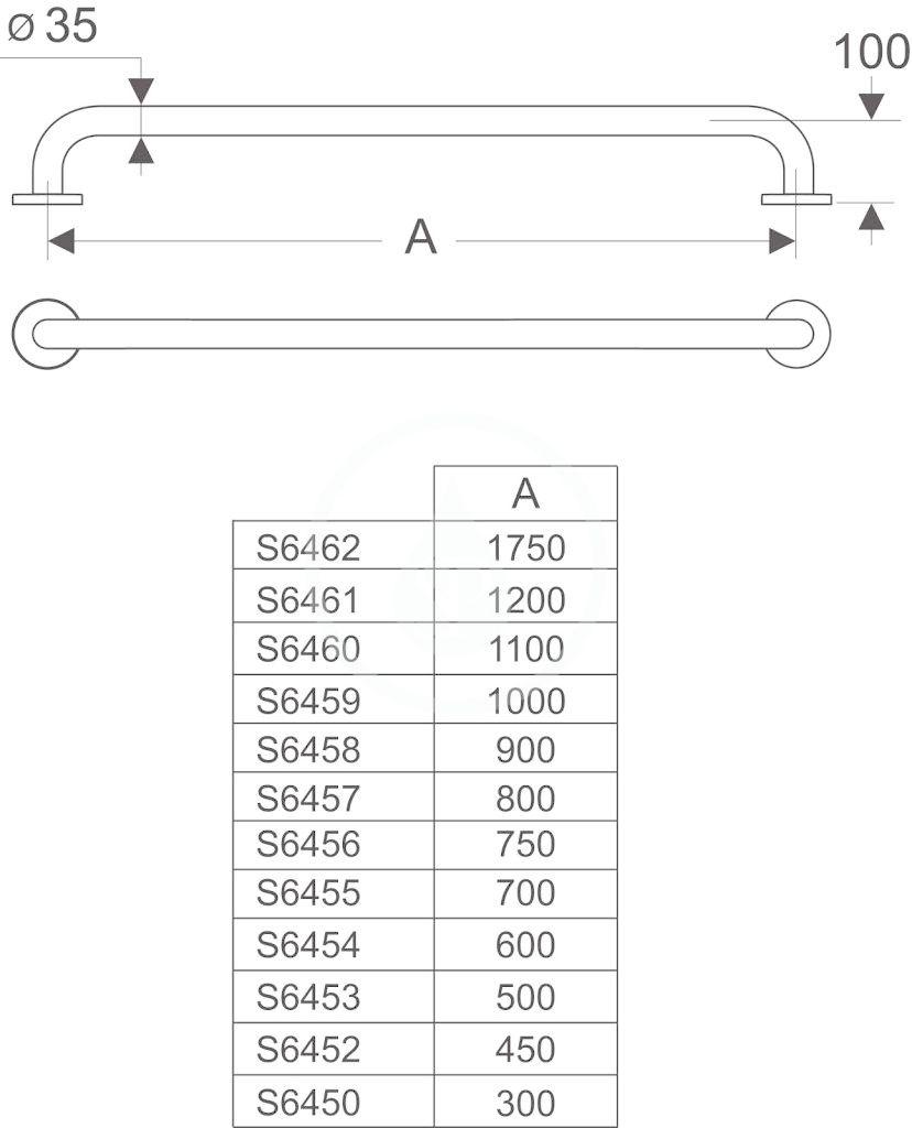 IDEAL STANDARD - Contour 21 Opěrné madlo 900 mm, bílá (S6458AC)