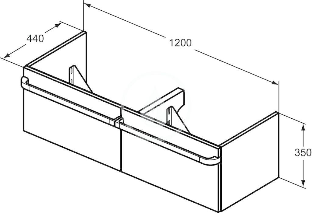 IDEAL STANDARD - Tonic II Nábytková rukojeť 1200 mm, lesklá bílá (R4361WG)