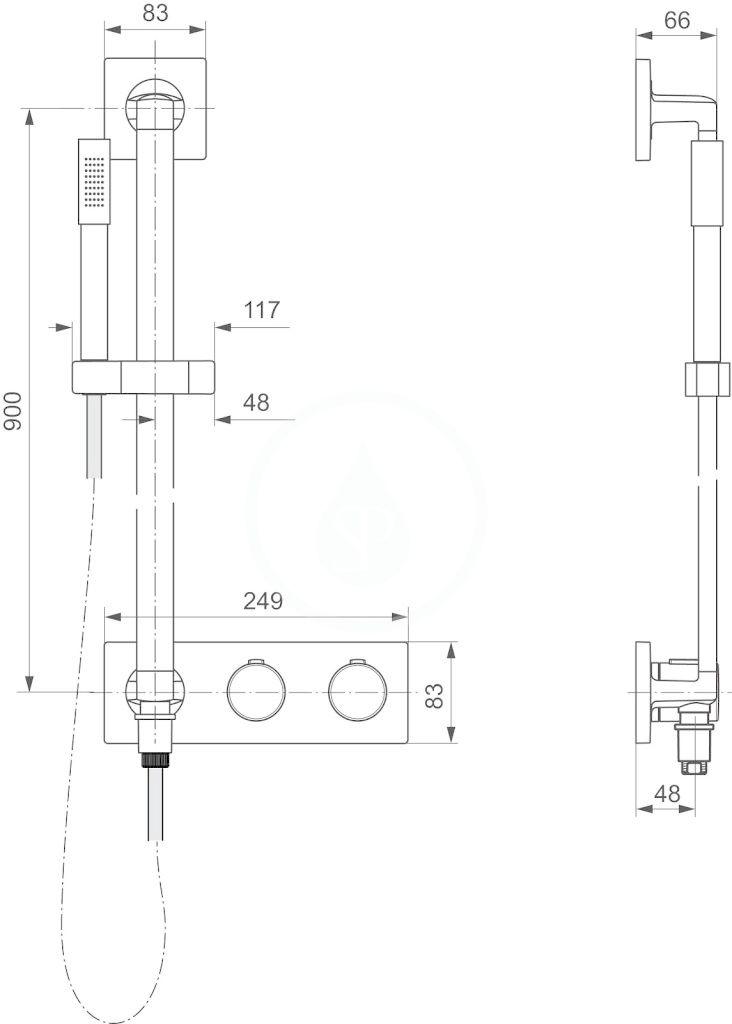IDEAL STANDARD - Archimodule Sprchový set s termostatem pod omítku, 1 proud, chrom (A1557AA)