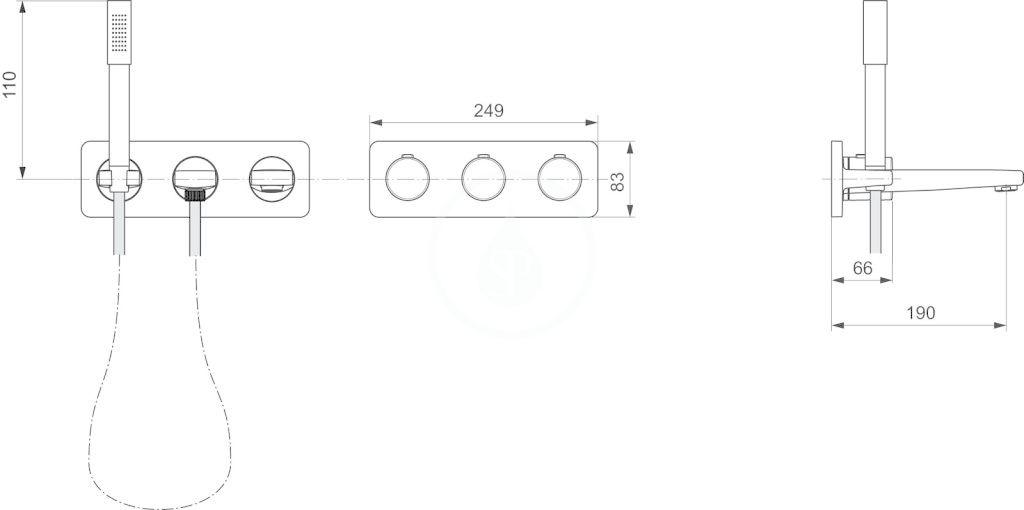 IDEAL STANDARD - Archimodule Sprchový set s vanovým termostatem pod omítku, chrom (A1552AA)