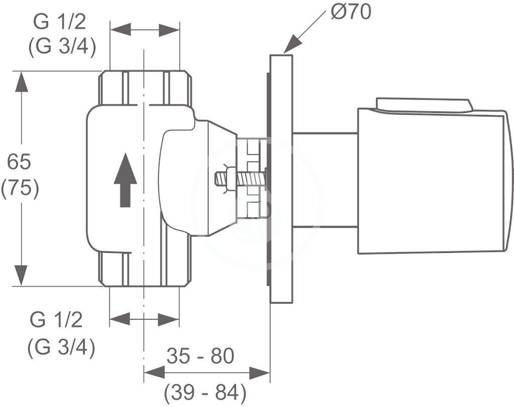 IDEAL STANDARD - CeraTherm Ventil podomítkový, díl 2, chrom (A4656AA)