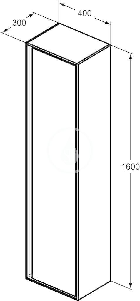 IDEAL STANDARD - Connect Air Vysoká skříňka 400x300x1600 mm, dekor šedý dub/bílá mat (E0832PS)