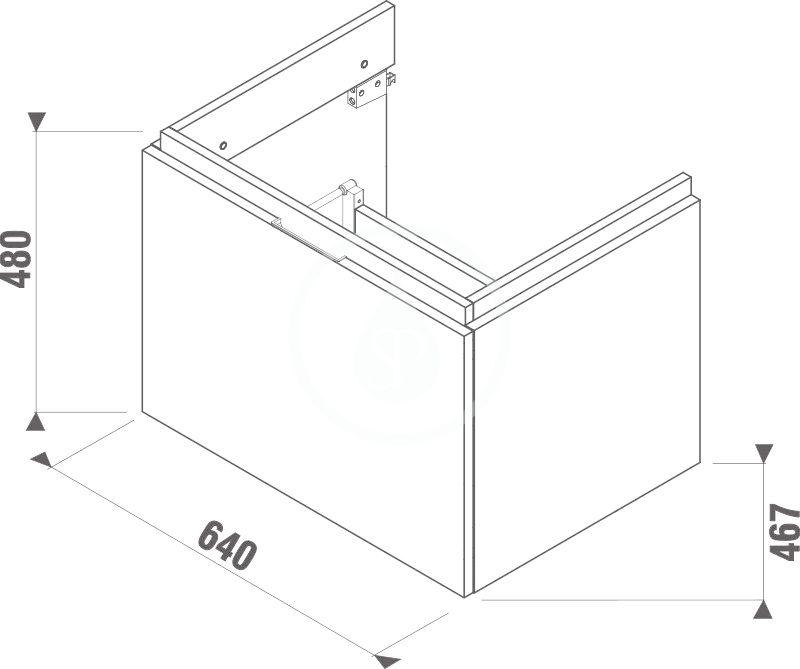 JIKA - Cubito Umyvadlová skříňka 640x480 mm, bílá (H40J4243015001)