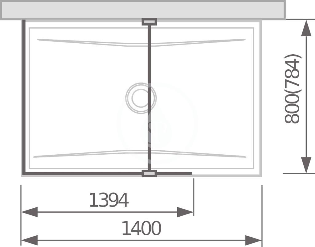 Pure Sprchová stěna Walk in L dvoudílná 1400x800 mm, Jika Perla Glass, čiré sklo (H2694250026681)