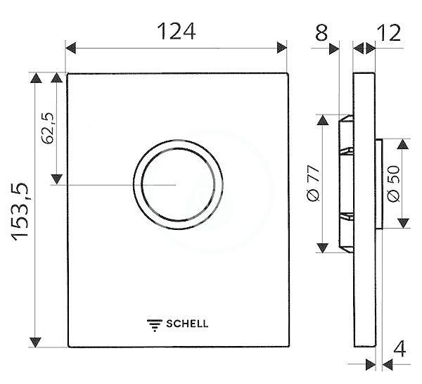 SCHELL - Compact II Ovládací deska WC EDITION ND, nerez ocel (028152899)