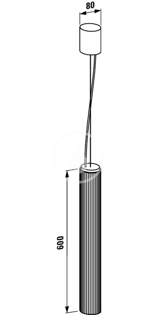 Laufen - Kartell Svítidlo závěsné 600 mm, stříbrná (H3893340860001)