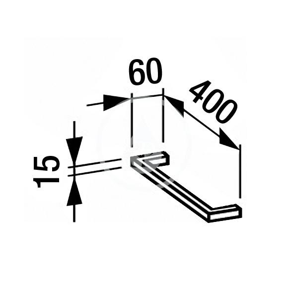 Laufen - Case Držák ručníků, délka 400 mm, hliník (H4909521040001)