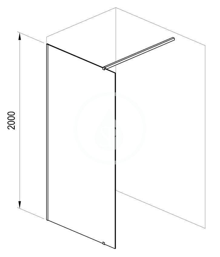 RAVAK - Walk-In Sprchová stěna Walk-in Wall 130, 1300x2000 mm, lesklý hliník/čiré sklo (GW9WJ0C00Z1)