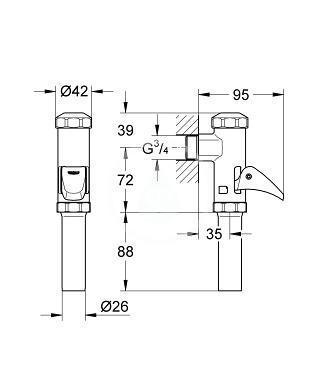 GROHE - Příslušenství Plnoautomatický splachovač DAL pro WC, chrom (37141000)