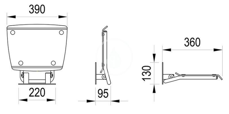 RAVAK - Ovo B II Sprchové sedátko Clear, 360x360 mm, nerez/čirá (B8F0000051)