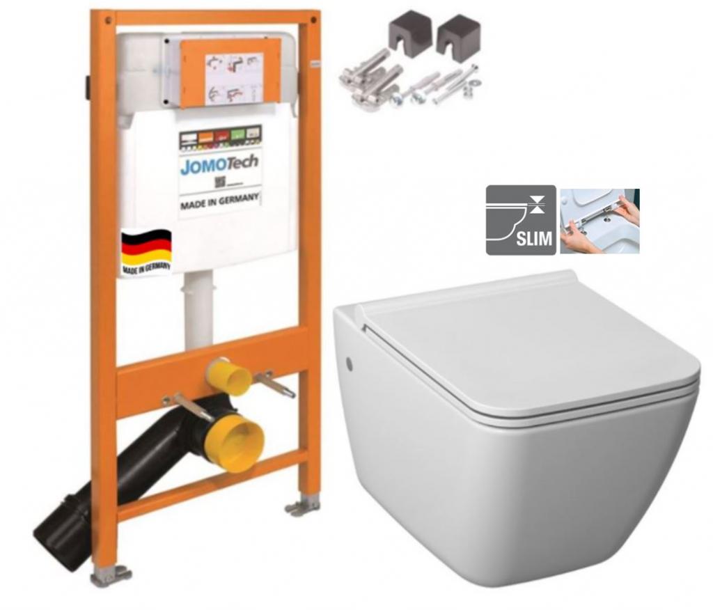 JOMOTech modul pro závěsné WC bez sedátka + WC JIKA PURE + SEDÁTKO DURAPLAST 174-91100700-00 PU1