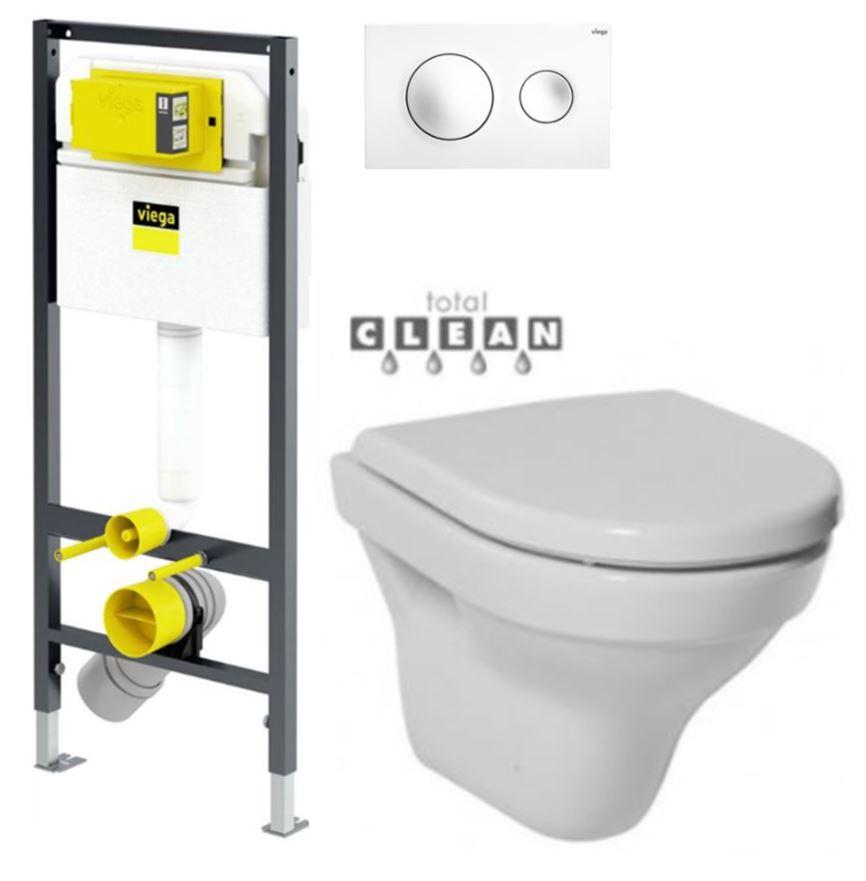 VIEGA Presvista modul DRY pro WC včetně tlačítka Style 20 bílé + WC JIKA TIGO + SEDÁTKO DURAPLAST V771973 STYLE20BI TI3
